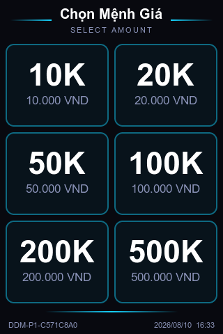 Màn hình PayBox chọn mệnh giá