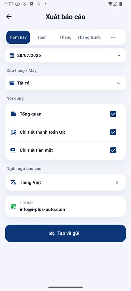 Xuất báo cáo Excel